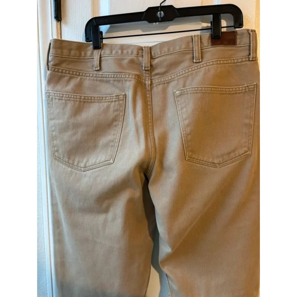 37 Lands' End Men's Traditional Fit 5-Pocket Pants 100% Cotton Tan Beige